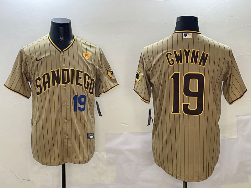 Men San Diego Padres #19 Gwynn Brown Stripe Game 2025 Nike MLB Jersey style 12